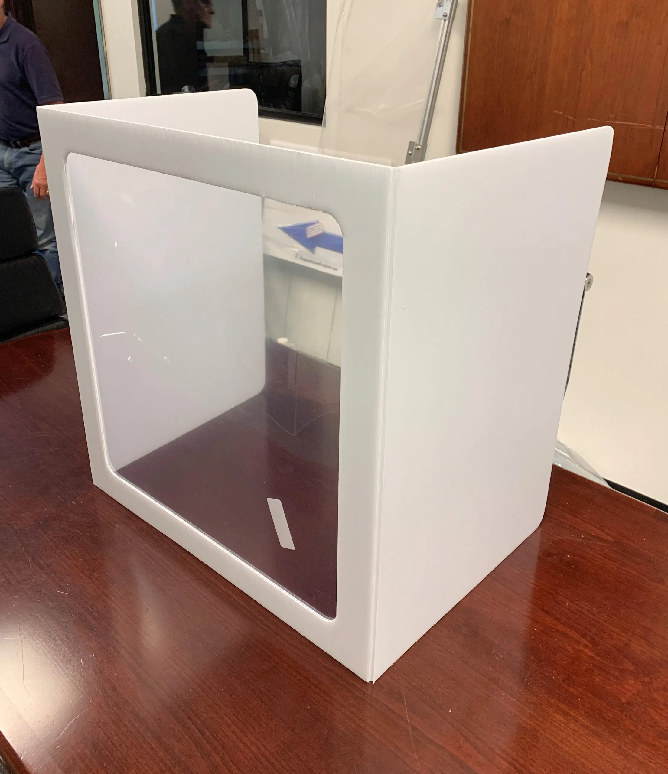 Student Sneeze Guard FOLDING Shield with Window 23W x 24H with 16w sides