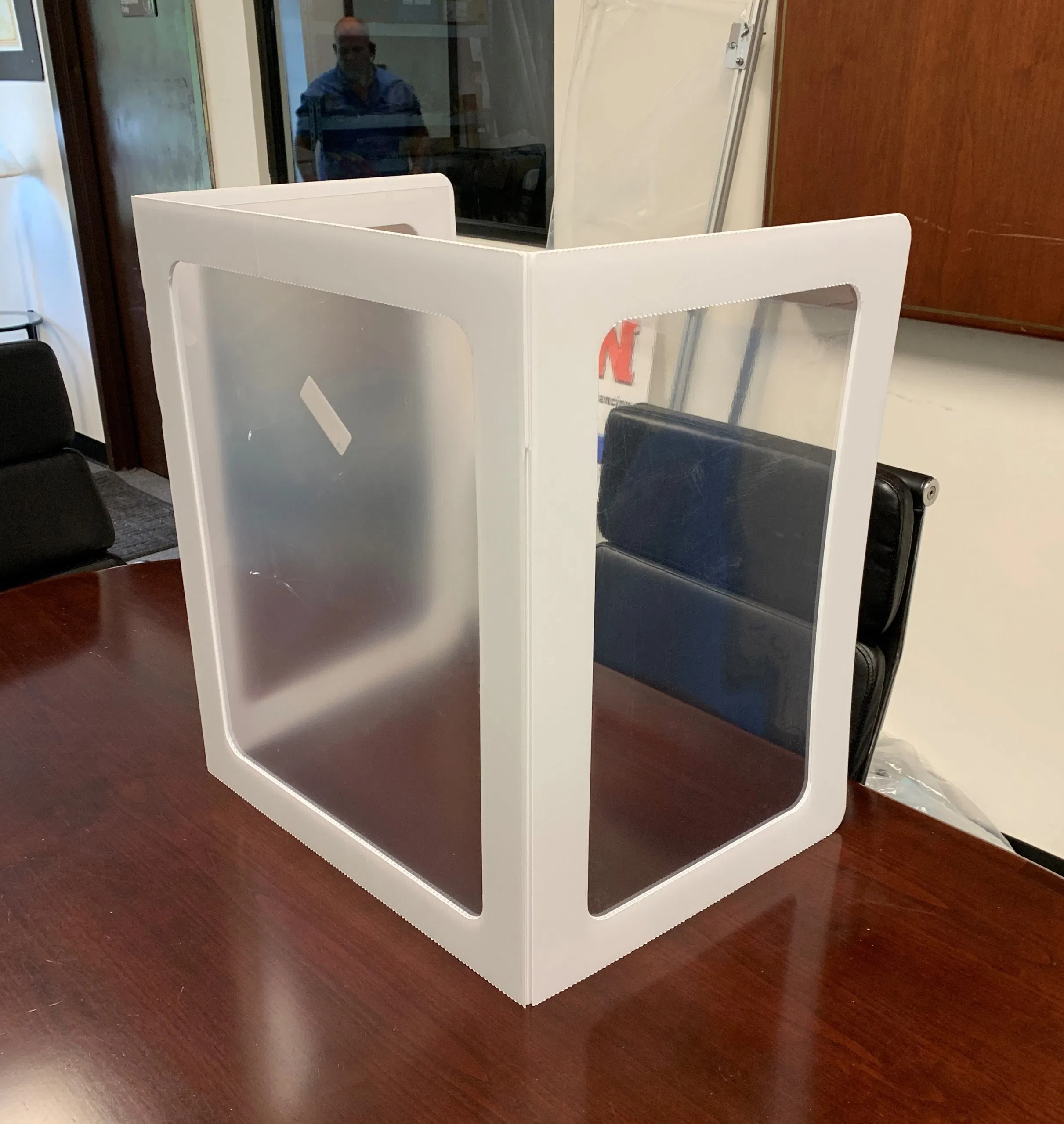 Student Sneeze Guard FOLDING Shield with 3 Windows 20W x 24H with 16w sides