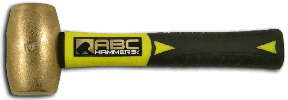 ABC Hammer 3 lb Brass Hammer with 15 inch Fiberglass Handle - ABC3BFL