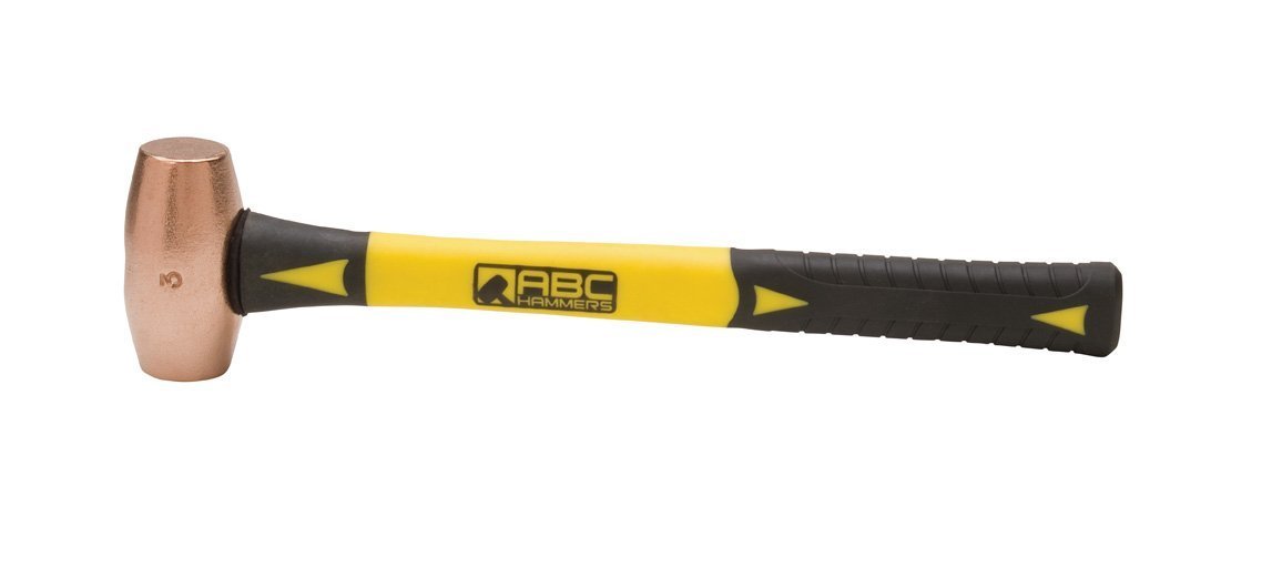 ABC Hammer 3 lb Bronze Hammer with 10 inch Fiberglass Handle - ABC3BZF