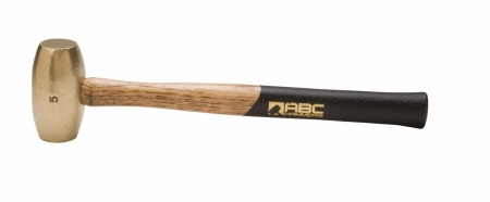 ABC Hammer 5 lb Brass Hammer with 18 inch Wood Handle - ABC5BW