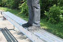 12 in x 20 ft Aluminum Plank, 2-Man, 500lb Rated