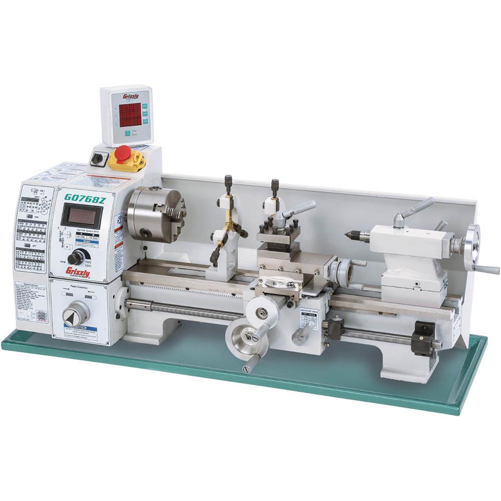 Grizzly 8 In x 16 In Variable-Speed Lathe with DRO - G0768Z