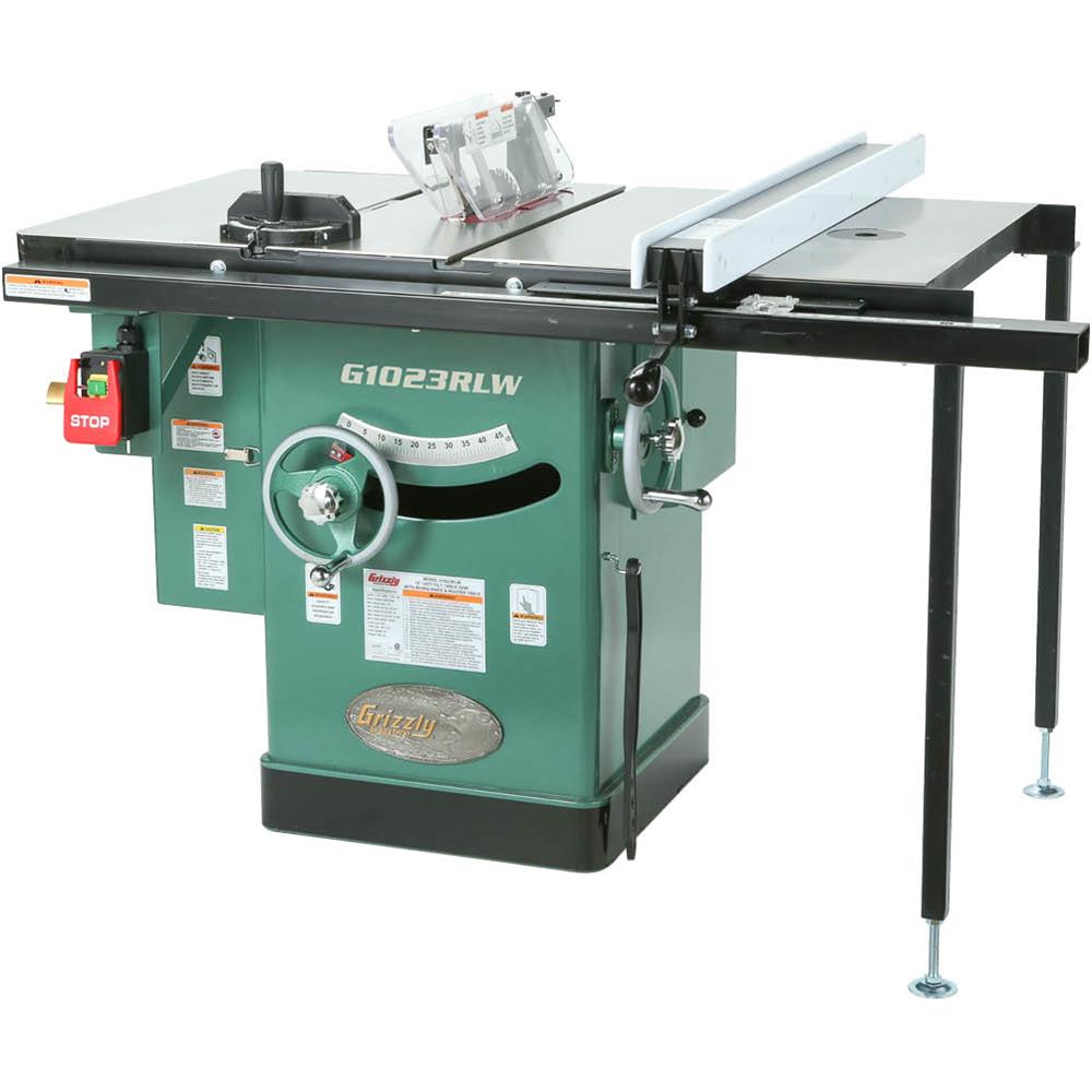  Grizzly 10 Inch 3 HP 240V Cabinet Left-Tilting Table Saw  - G1023RLW