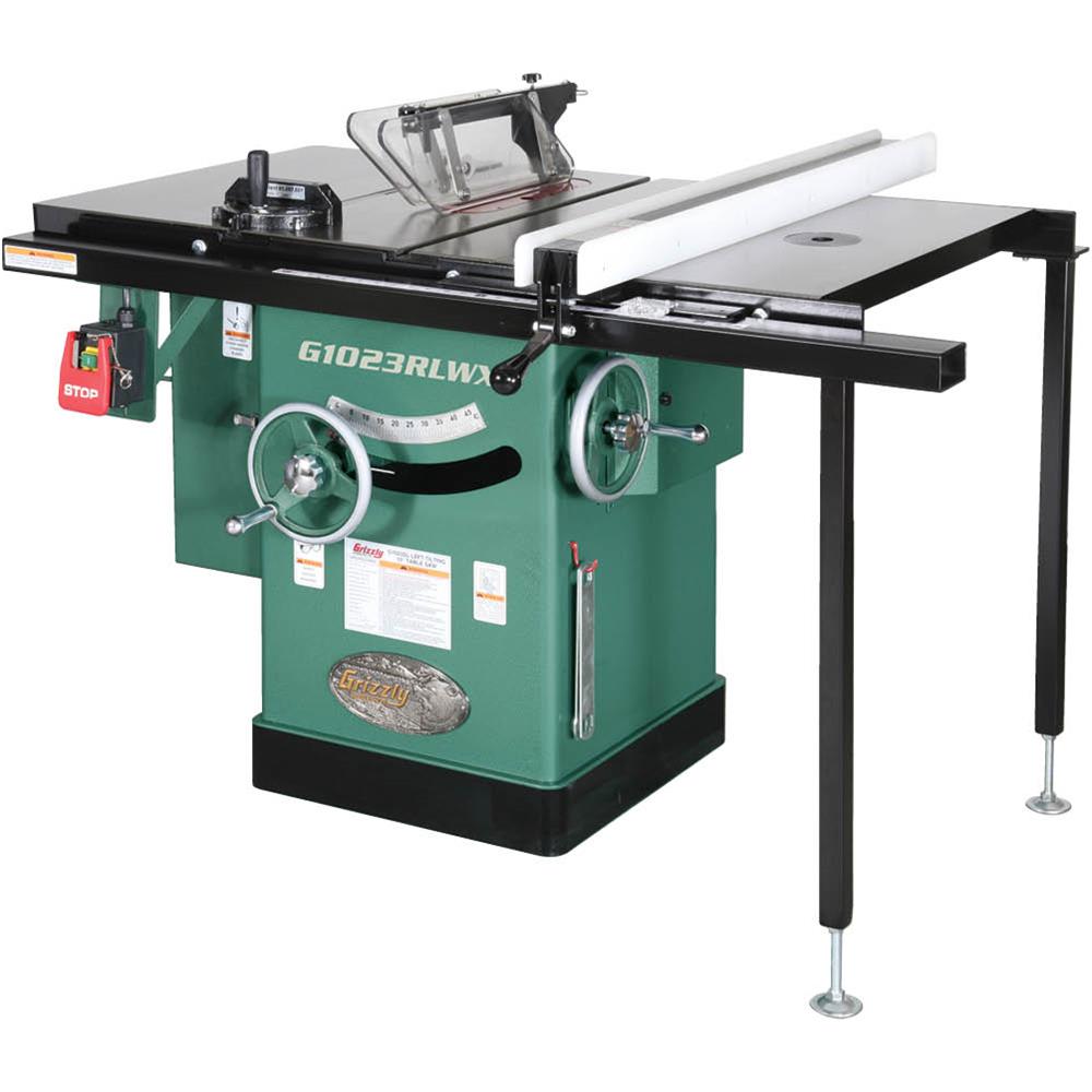 Grizzly 10 Inch 5 HP 240V Cabinet Left-Tilting Table Saw - G1023RLWX