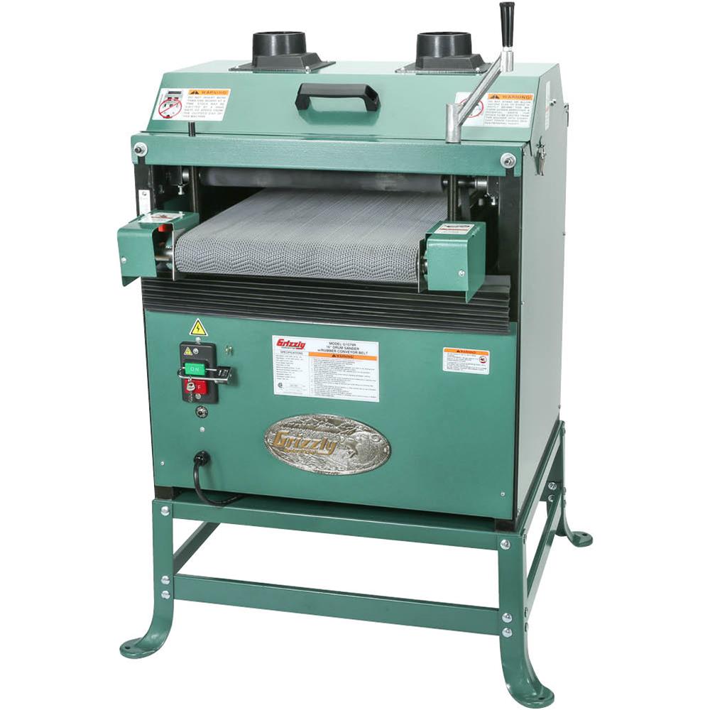 Grizzly 16in 2 HP Drum Sander w/ Rubber Conveyor - G1079R
