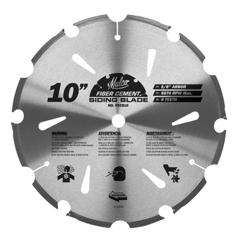 Malco Fiber Cement Circular Saw Blade 10 in. - FCCB10