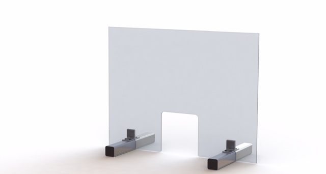 Sneeze Guard with Delue Aluminum Legs 36 inch Wide X 36 inch Tall Sneeze Shield Plexiglass - Acrylic
