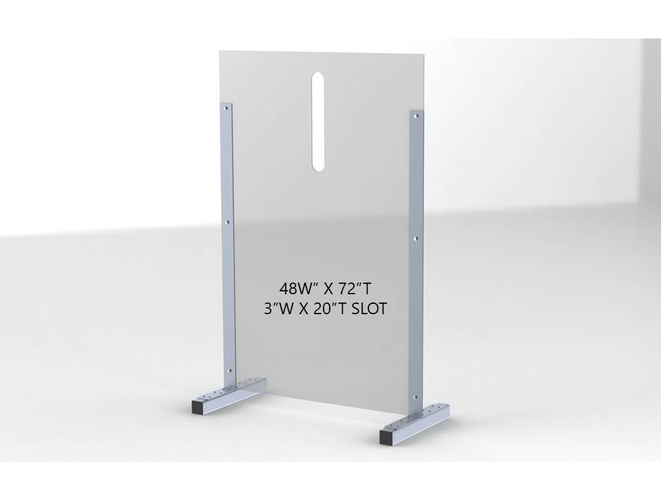 Sneeze Guard 36 w x 72 Tall With Temperature Reading Slot